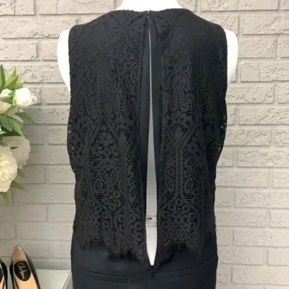 Ann Taylor LOFT Women Black Lace Bodice Jumpsuit Size 6 NWT - Picture 11 of 13